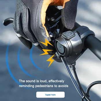 Bisiklet Elektrikli Çan 80dB Elektrikli bisiklet kornası Bisiklet Gidon Çan Bisiklet Loud Alarm Bells USB Şarj Edilebilir Bisiklet Aksesuarları