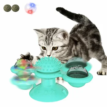Vantuz Fırıldak Yavru Oyuncaklar Kedi Diş Fırçası Oyuncak Kitty Oyuncaklar Saç Fırçası ile Pikap Masaj Tırmalama Gıdıklama Kediler için