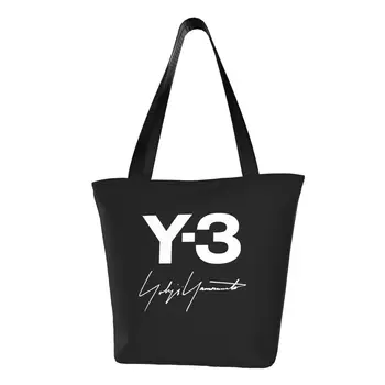 Kawaii Baskılı Yohji Yamamoto alışveriş çantası Geri Dönüşüm Tuval Alışveriş omuz çantası