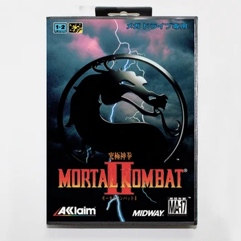 Yeni Varış Mortal Kombat 2 16bit MD Oyun Kartı Için Sega Mega Sürücü / Genesis Perakende Kutusu ıle