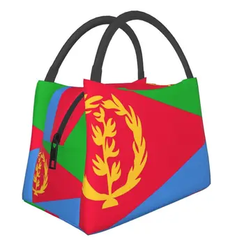 Eritre Bayrağı Taşınabilir Öğle Yemeği Kutuları Kadın Çok Fonksiyonlu Soğutucu Termal Gıda Yalıtımlı Öğle Yemeği Çantası Seyahat İş Piknik Konteyner