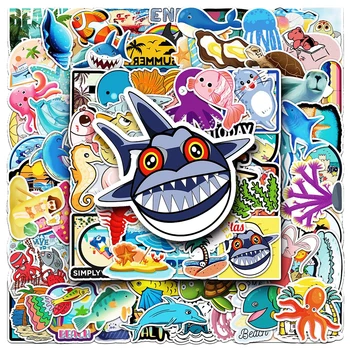 10/30/50/100 adet Sevimli Deniz Hayvanları Karikatür Çıkartmalar Okyanus Dünya Çıkartmaları DIY Dizüstü Kaykay Bagaj Telefon Sticker Çocuklar için Oyuncak