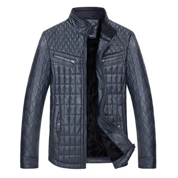 Erkekler PU deri ceketler Yüksek kalite Standı Yaka moda motosiklet deri ceketler mont Sonbahar kışlık ceketler erkekler