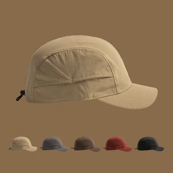 Çabuk Kuruyan Şapka Kısa Ağız beyzbol şapkası Düz Renk Şapka Kadın Erkek Açık Sürme Kap vizör kapağı Rahat Snapback Şapka Gorras