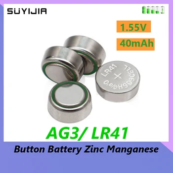 AG3 / LR41 Düğme Pil Çinko Manganez 1.55 V 40mAh Pil için Uygun İzle Araba Anahtarı Uzaktan Hesap Makinesi Elektronik İşitme cihazı