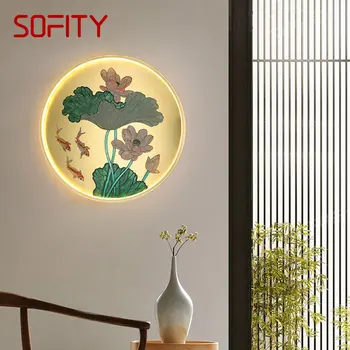 TAVŞAN Pirinç Duvar Resmi lamba LED 3 Renk Modern Altın Lüks Yaratıcı Lotus dekor Aplik ışık ev oturma odası yatak odası için