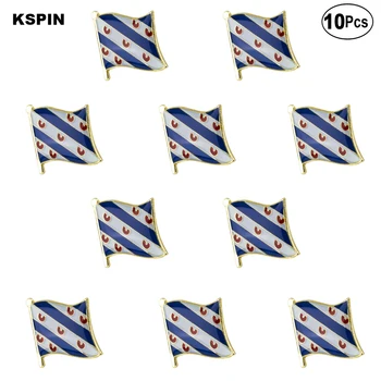 10 adet bir lot Friesland Yaka Pin Bayrak rozeti Broş Pins Rozetleri 10 Adet bir Lot