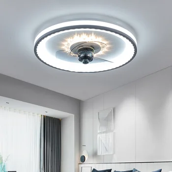 110V / 220V ışıklı tavan fanı Led Görünmez Yatak Odası çocuk Modern Oturma Odası Kapalı Dekoratif Aydınlatma Uzaktan Kumanda İle