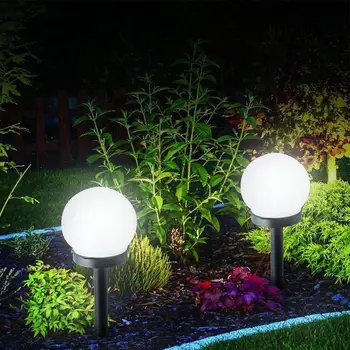 Güneş LED top ampul lamba, 2/4 adet güneş bahçe ışıkları su geçirmez açık güneş ışık topları bahçe çim Yard peyzaj dekor