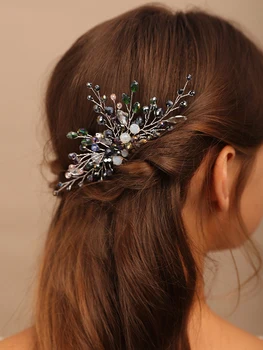 Kristal Çiçek Gelin Saç Combs Gelin Şapkalar Düğün Saç aksesuarları Gelin Başlığı Düğün Parti Balo Saç Takı