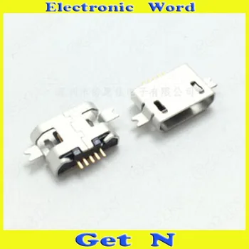 500 adet mikro USB 5 Pins Güç Jakları USB Dişi Soket mikro USB Veri Güç Konektörü kenar yok