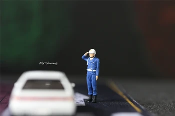 1/64 kukla modeli Japon trafik polis arabası modeli sahne düzeni dekorasyon mikro manzara sahne reçine el yapmak için