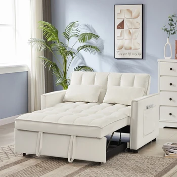 Kapalı Beyaz Kadife çekyat Yumuşak ve rahat dayanıklı montajı kolay kapalı oturma odası mobilyaları İçin