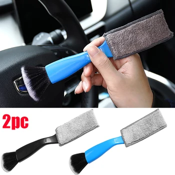 Araba klima hava çıkış temizleme fırçası araba iç temizleme aracı yerine bez kapağı yumuşak saç toz fırçası