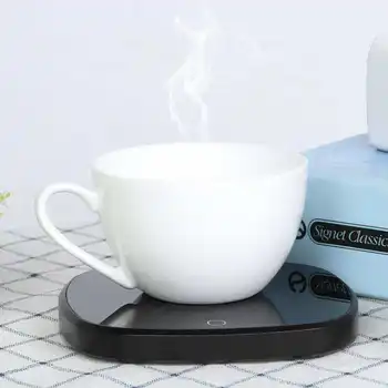 Kupa ısıtıcı ev dokunmatik termostat ısıtma Coaster Pad Mat elektrikli kahve kupa ısıtıcı siyah Calienta Taza