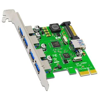 BTBcoin Ekle Kart 5 Port USB 3.0 PCI-E Genişleme Kartı PCIE USB Adaptörü PCI PCI Express X1 USB 3.0 Denetleyici USB3. 0 Kartı YENİ