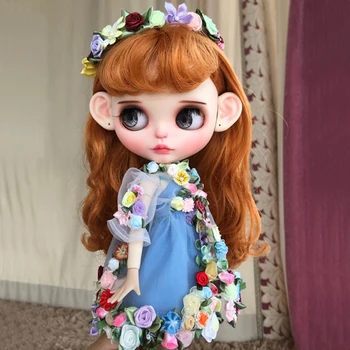 1 Takım Fantezi Çiçek Peri Hairband Elbise Blythe Doll için, Azon, Licca 1/6 oyuncak bebek giysileri Aksesuarları