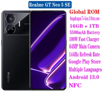 Küresel Rom Realme için GT Neo 5 SE 5G Cep Telefonu Snapdragon 7+ Gen 2 Octa Çekirdek 6.74