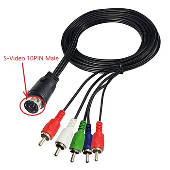 NCHTEK S-Video 10Pin to 5RCA Erkek Ses ve Video DIN Kablosu-RGB Bileşen ve Kompozit Yaklaşık 1.8 M / 1 ADET