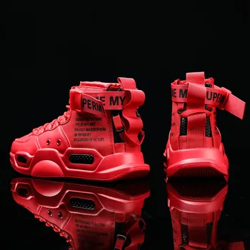 Yeni Moda Erkek Spor Ayakkabı yüksek top basketbol ayakkabıları Erkekler için Siyah / beyaz Açık Havada Spor ayak bileği çizmeler erkekler Rahat Size39-45