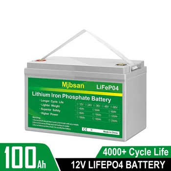Mjbsan 12V 100Ah LiFePO4 Pil Üzerinde 4000 Derin Döngüsü Lityum Piller Dahili 100A BMS için Mükemmel RV Güneş Tekne Kapalı Izgara