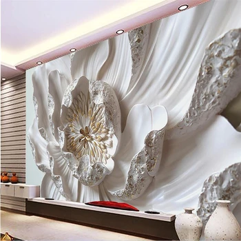 beibehang herhangi bir boyut Özelleştirmek duvar kağıdı büyük çiçek kabartma arka plan duvar 3D çiçek dekorasyon boyama çiçek duvar resimleri
