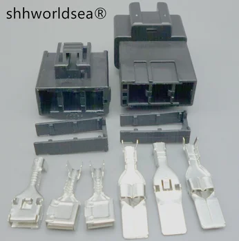 shhworldsea 3 Pin Otomatik 7.8 MM Serisi yüksek güçlü otomobil kablo Demeti Erkek dişi konnektör 7282-3030 7283-3030