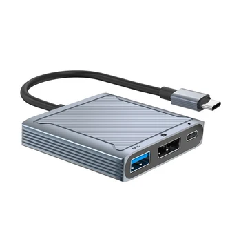 8K USB Tip C Displayport Yerleştirme İstasyonu USB ve PD Portu İle 100W 3 in 1 DP Hub 480Mbps Hız 8K 4K için Apple Macbook / Huawei