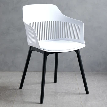 Ergonomik Siyah yemek sandalyeleri Beyaz Plastik Mutfak Minimalist yemek sandalyeleri İskandinav Modern Silla Nordica Funky Mobilya