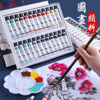 Kabaxiong çin resim sanatı Boya 12 Renk 24 Renk Acemi Aracı Seti Mürekkep Boyama Kutusu çin resim sanatı Boya Tüpü