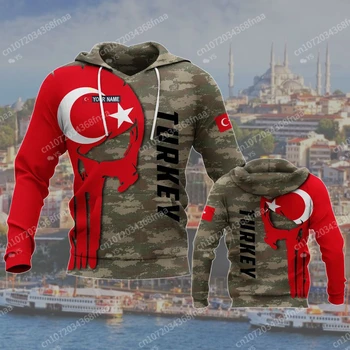 Türkiye bayrağı Hoodies Erkek Kadın Kazak Rahat 3D baskılı kapüşonlu svetşört Kazak erkek kapüşonlu eşofman üstü Moda Sonbahar Özel üstler