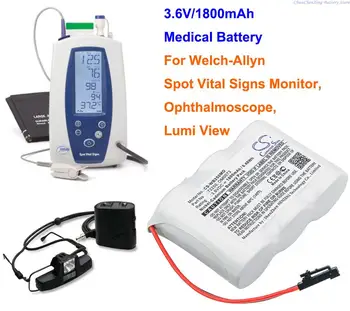  1800 mAh Tıbbi Pil OM0073 için Welch-Allyn / Welch Allyn Lumi Görünüm, Oftalmoskop, Nokta yaşamsal belirtiler izleme cihazı Monitör