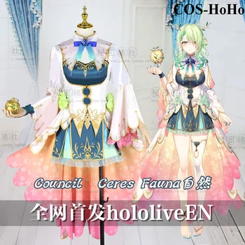 COS-HoHo Anime Vtuber Hololive EN Konseyi Ceres Fauna Oyun Takım Elbise Zarif Üniforma Cosplay Kostüm Cadılar Bayramı Kıyafet Kadınlar İçin YENİ