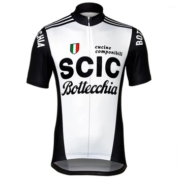 Yaz Adam Scic Retro Bisiklet Jersey Kısa Kollu Beyaz bisikletçi giysisi Gömlek Giymek