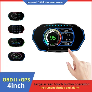Evrensel 4 inç F11 Araba Head Up Enstrüman Ekran Dokunmatik Ekran Düğmesi OBD GPS ayarlanabilir braket Çok Fonksiyonlu LCD metre