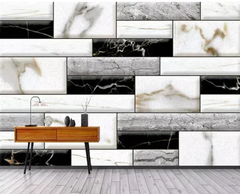 Özel Duvar Kağıdı 3D 11 Geometri Duvar Sanatı Dekorasyon Seramik Siyah ve Beyaz Kombinasyonu Soyut Sanat duvar resmi yatak odası dekoru